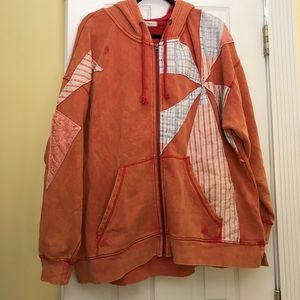 NWOT Free People We the Free Heritage Hoodie Red Orange Size S